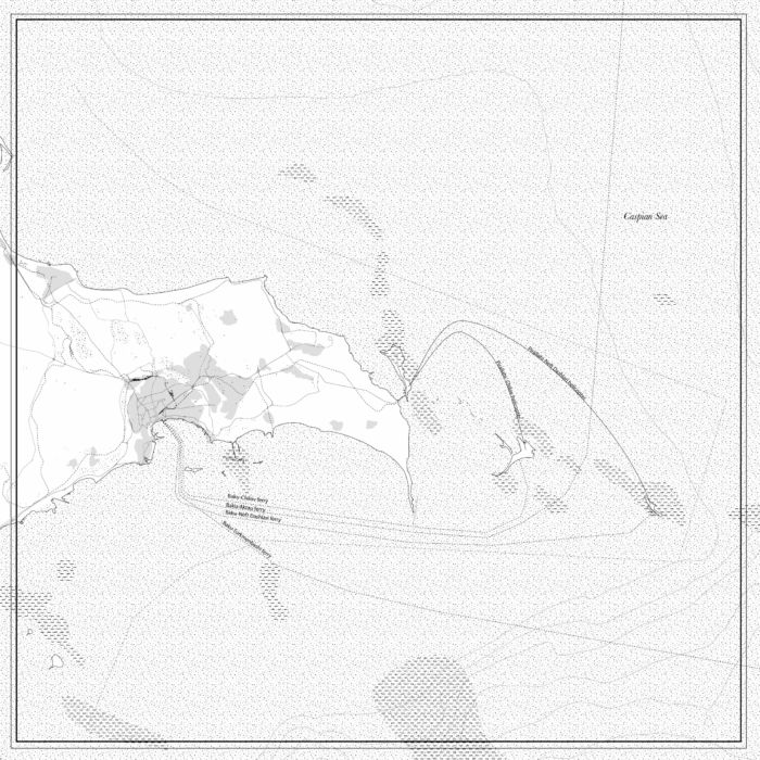 Garine Boghossian, The Baku Archipelago, Pirallahi and Neft Daşlari among oil and gas fields, 2018. Image courtesy the author.